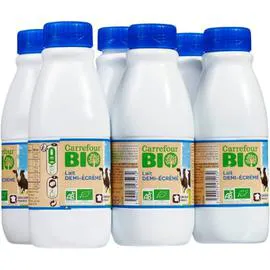 CARREFOUR BIO Lait Demi-Ecreme Bio 6x50cl