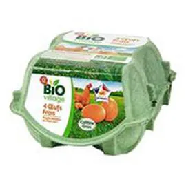 MARQUE REPÈRE, BIO VILLAGE Oeufs frais plein air Bio x4