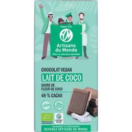 ARTISANS DU MONDE Chocolat Lait De Coco Vegan Bio 100g
