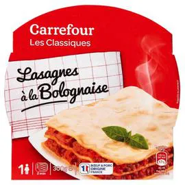 CARREFOUR Plat cuisiné lasagnes à la bolognaise 300g