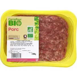 CARREFOUR BIO Chair à saucisse bio porc 350g