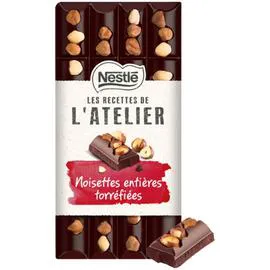 NESTLÉ, LES RECETTES DE L'ATELIER Chocolat noir noisettes entières torréfiées 170g