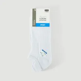 MONOPRIX HOMME Paires de Chaussettes Ultra-Courtes Sport T.43/46 Blanc x2 l'unité