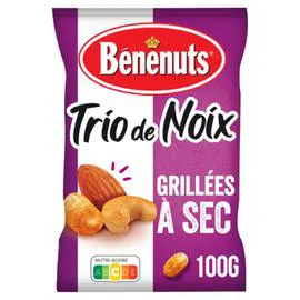 BÉNÉNUTS Mélange de graines amandes noix de cajou & cacahuète grillées à sec 100g