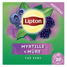LIPTON Thé vert myrtille et mure x20 32g