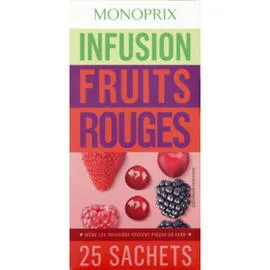 MONOPRIX Infusion goût fruits rouges 37,5g