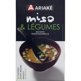 ARIAKÉ Soupe instant Miso & légumes, recette traditionnelle 36g