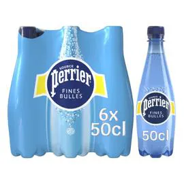 PERRIER FINES BULLES Eau gazeuse minérale naturelle 6x50cl