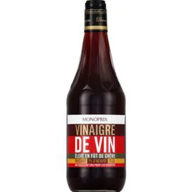 MONOPRIX Vinaigre de vin élevé en fût de chêne, puissant, 7% d'acidité 0,75l