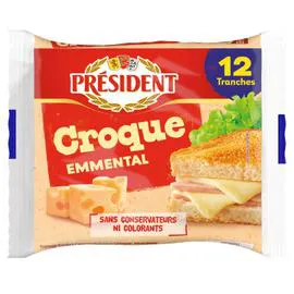 PRÉSIDENT Fromage en Tranches Croque Emmental 200g