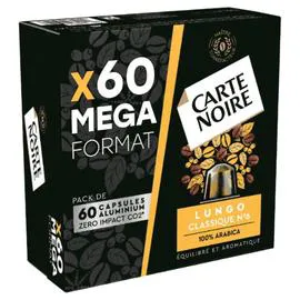 CARTE NOIRE Café capsules Compatibles Nespresso lungo classique °6 336g