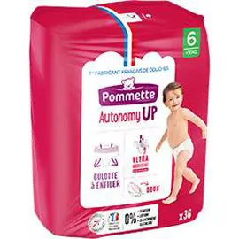 POMMETTE Couches Autonomy Up, taille 6 : + x36