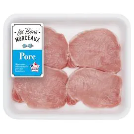 BONS MORCEAUX Viande de Porc: Côtes sans os à griller x4