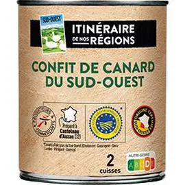 ITINÉRAIRE DE NOS RÉGIONS Confit de canard du Sud-Ouest 2 cuisses 425g