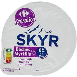 CARREFOUR SENSATION Fromage frais Skyr myrtille 0% MG 150g