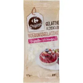 CARREFOUR ORIGINAL Gélatine alimentaire en feuilles 17g