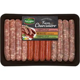 SOCOPA Assortiment chipolatas , mergez et chipolatas aux herbes 660g