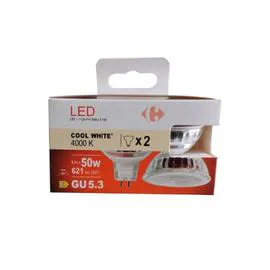 CARREFOUR Ampoule LED spot - 50W - GU5.3 - 12V x2