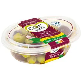CROC'FRAIS Olives vertes et violettes à la Berbère 250g