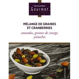 MONOPRIX GOURMET Mélange de graines et cranberries 120g