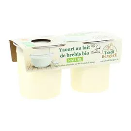 TRADI-BERGERE Yaourt Au Lait De Brebis Nature Bio 250g