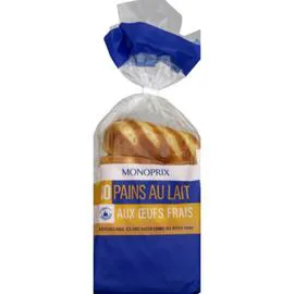 MONOPRIX Pains au lait aux oeufs frais 350g