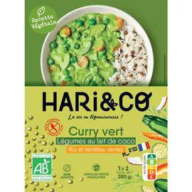 HARI&CO Curry vert légumes au lait de coco bio 280g