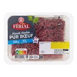 MARQUE REPÈRE, FÉRIAL Viande bovine hachée Origine France - 5% MG 350g