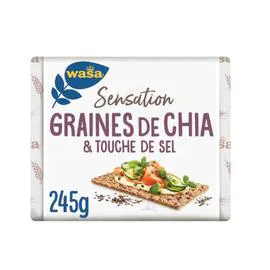WASA Tartines croustillantes Sensation aux graines de chia et touche de sel 245g