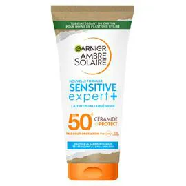 GARNIER, AMBRE SOLAIRE Lait Protection Solaire Sensitive Expert+ Adulte FPS50+ 175ml