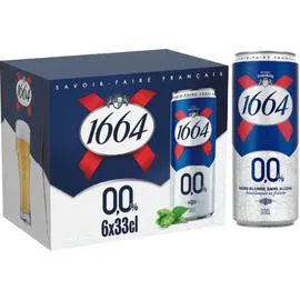 KRONENBOURG, 1664 Bière Lager Blonde sans alcool 6x33cl