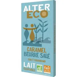 ALTER ECO Chocolat lait caramel beurre salé bio 100g