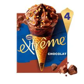NESTLÉ, EXTRÊME Glace Cône Chocolat EXTREME x4