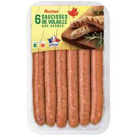 AUCHAN Saucisse de volaille aux herbes 300g