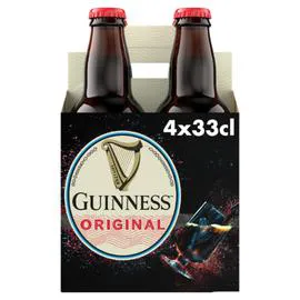 GUINNESS Bière brun dark and lively original 4x33cl