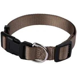 ANIMALIS Collier Basic 15mm et 25/40cm pour Chien Taupe 20g