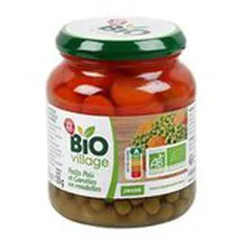 MARQUE REPÈRE, BIO VILLAGE Petit pois carotte Bio 215g