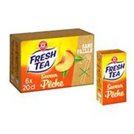 MARQUE REPÈRE, FRESH TEA Thé glacé Pêche - Brique 6x20cl