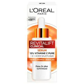 L'ORÉAL PARIS, REVITALIFT CLINICAL Sérum Visage Anti-Âge Vitamine C Pure Peau Plus Lumineuse 30ml