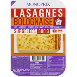 MONOPRIX Lasagnes Bolognaise, surgelées 300g