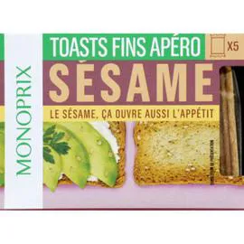 MONOPRIX Toasts fins apéro sésame 100g