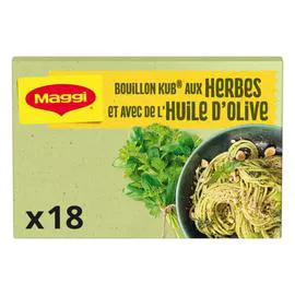 MAGGI Maggi Bouillon Kub Huile d'Olive et Herbes 18 cubes 180g