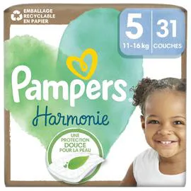PAMPERS Couches Bébé Harmonie 11 -16 kg Taille 5 x31
