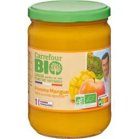 CARREFOUR BIO Compote pomme mangue s/sucres ajoutés 580g