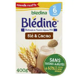 BLÉDINA Céréales bébé dès 6 mois blé et cacao 400g
