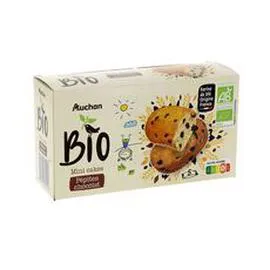 AUCHAN BIO Mini cakes aux pépites de chocolat, sachets individuels 175g