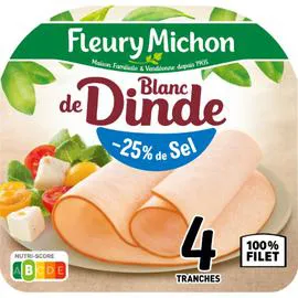 FLEURY MICHON Blanc de dinde réduit en sel 160g