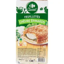 CARREFOUR CLASSIC' Feuilletés chèvre épinards 2x150g