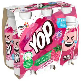YOPLAIT, YOP Yaourt à boire framboise 6x180g
