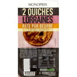 MONOPRIX Quiches lorraines, pâte pur beurre 260g